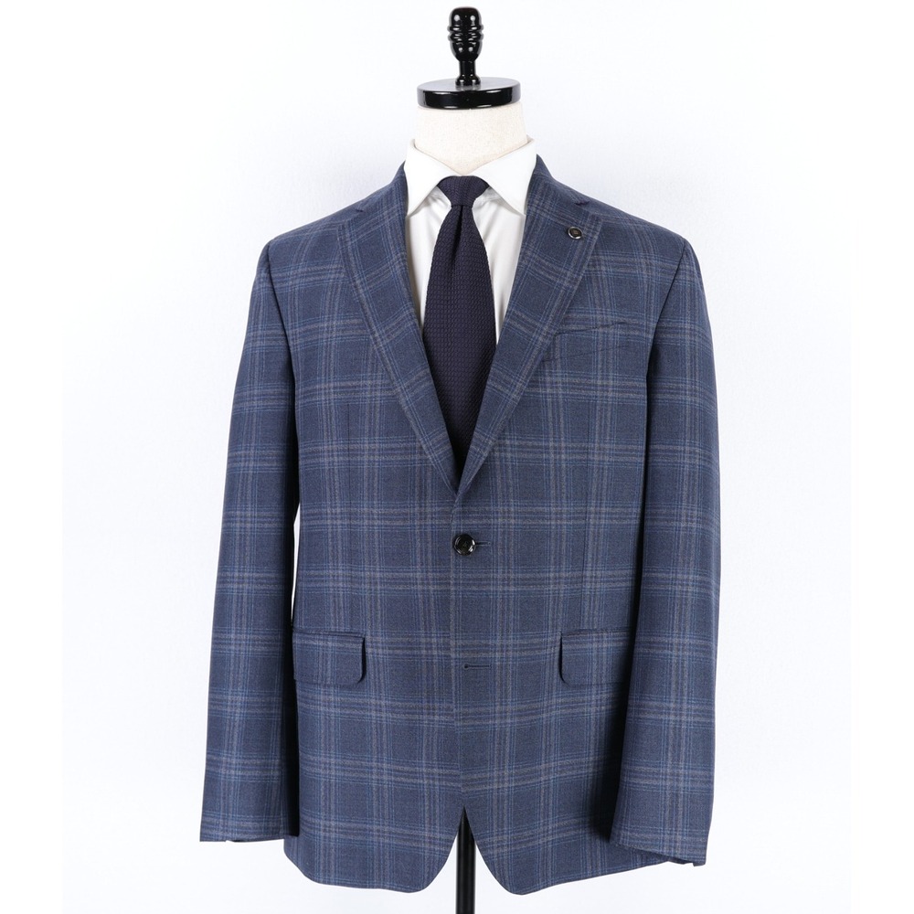 Ted Baker Blue Windowpane Plaid Sport Coat